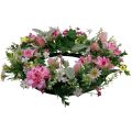 Floristik24 Door wreath wall decoration flowers dahlias banksia pink Ø35cm