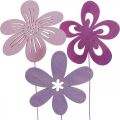 Floristik24 Garden Stake Flower Flower Stake Violet/Purple/Pink Ø9.5cm 15pcs