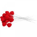 Floristik24 Flower plug deco heart red heart plug 6x6cm H26cm 18 pieces