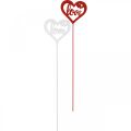 Floristik24 Flower plug heart red wooden decorative plug Love 7cm 12pcs