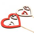 Floristik24 Flower plugs Valentine&#39;s Day decorative plugs heart red 7cm 12 pieces