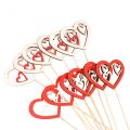 Floristik24 Flower plugs Valentine&#39;s Day decorative plugs heart red 7cm 12 pieces