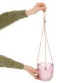 Glass flower pot/hanging lantern, purple/green, 14cm, 2 pieces | Floristik24.ie