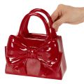 Decorative handbag vase with bow, glossy, 22cm | Floristik24.ie