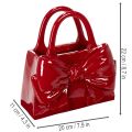 Decorative handbag vase with bow, glossy, 22cm | Floristik24.ie