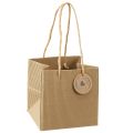 Floristik24 Paper Flowerpot Ribbed with Foil 12x12cm 8 pcs