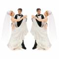 Wedding decoration bride and groom hand painted H13cm
