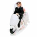 Floristik24 Bridal couple figure on motorcycle 12cm