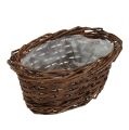 Floristik24 Bread basket oval unpeeled 20cm H8cm