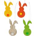 Floristik24 Colorful Easter bunny hanger wooden Easter decoration 12pcs