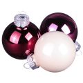 Floristik24 Christmas tree balls glass tree balls Berry Mix Ø5cm 24 pcs Berry Pink Beige cream shiny