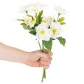 Artificial Christmas rose flower bunch, white, artificial Christmas decoration | Floristik24.ie