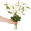 Christmas Rose Artificial Flower White Decorative Artificial Flower Bunch, 40cm, 4 Pieces | Floristik24.ie