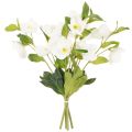 Christmas Rose Artificial Flower White Decorative Artificial Flower Bunch, 40cm, 4 Pieces | Floristik24.ie