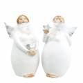 Floristik24 Decorative angel with heart and star white, silver Ø7.5 H15cm 2pcs