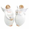 Floristik24 Decorative angel with heart and star white, silver Ø7.5 H15cm 2pcs