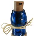 Floristik24 Glass bottle maritime blue bottles with LED H28cm 2pcs