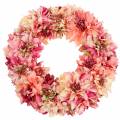 Floristik24 Dahlia blossom wreath pink, cream Ø42cm