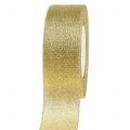 Floristik24 Decorative ribbon gold 40mm 22.5m