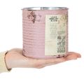 Decorative tin, antique rose, metal tin for planting, Ø11cm H10.5cm | Floristik24.ie