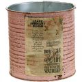Floristik24 Decorative tin old pink metal tin can for planting Ø11cm H10.5cm