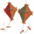 Floristik24 Deco kite for hanging assorted colors 40cm 2pcs