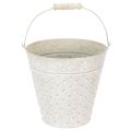 Floristik24 Decorative bucket, whitewashed, with handle, Ø20.5cm, metal planter decoration