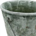 Floristik24 Decorative bucket, ceramics for planting, garden decoration, plant bucket antique optics Ø13.5cm H12cm 2pcs