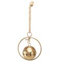 Decorative bell gold hanging decoration metal natural Ø14cm | Floristik24.ie