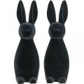 Floristik24 Decorative bunny black decorative Easter bunny flocked H29.5cm 2pcs