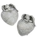 Floristik24 Decorative heart with angel gray 10.5cm 2pcs