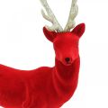 Floristik24 Decorative deer decorative figure decorative reindeer flocked red H40cm