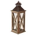 Floristik24 Decorative Lantern Wood Vintage Wooden Lantern Brown 17×17×50cm