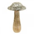 Floristik24 Deco mushroom wood wooden mushroom with golden mosaic pattern H17cm