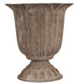 Vintage decorative goblet planter, antique look, grey-brown, Ø15cm, H16cm, for rustic table decoration and stylish home accents | Floristik24.ie