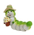 Floristik24 Decorative caterpillar with hat H7cm - 8cm green 2pcs