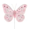 Floristik24 Decorative butterfly pink with mica 10.5cm 3pcs