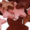 Decorative stars flocked scatter decoration Burgundy Brown Ø4/5cm 40 pcs | Floristik24.ie
