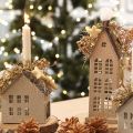 Decorative stars flocked scatter decoration yellow brown Ø4/5cm 40 pcs | Floristik24.ie