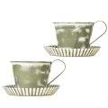 Decorative cup metal white washed antique Ø9cm H8cm 2pcs | Floristik24.ie