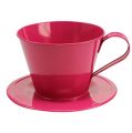 Floristik24 Decorative cup pink Ø16cm H11cm