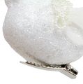 Floristik24 Decorative pigeon white on the clip 24cm