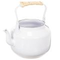 Floristik24 Decorative teapot, planter, metal, white, shabby chic, Ø8.6cm, H16cm, vintage decorative flower pot