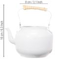 Decorative teapot, planter, metal, white, shabby chic, Ø8.6cm, H16cm, vintage decorative flower pot | Floristik24.ie