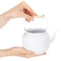 Decorative teapot, planter, metal, white, shabby chic, Ø8.6cm, H16cm, vintage decorative flower pot | Floristik24.ie