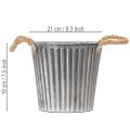 Decorative pot for planting, metal pot with handles, metal decoration shabby chic Ø21.5cm | Floristik24.ie