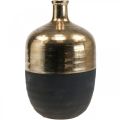 Floristik24 Decorative Vase Black/Gold Ceramic Vase Large Ø21cm H37.5cm