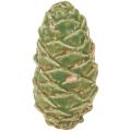 Decorative ceramic pine cones, assorted green, yellow, brown, 8.5cm, 6 pieces | Floristik24.ie