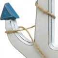 Floristik24 Deco anchor wood white, blue Wooden anchor for hanging 23cm