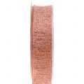Floristik24 Decorative ribbon with mica copper 25mm 20m